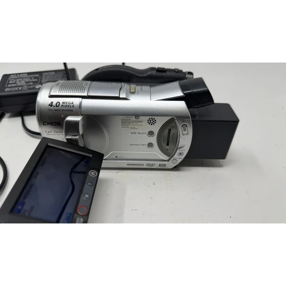 Sony Handycam DCR-DVD408 Carl Zeiss DVD Camcorder Tested Works! +Battery/Charger